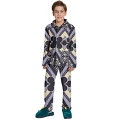 Pattern Design Scrapbooking Kids  Long Sleeve Velvet Pajamas Set