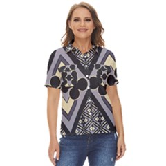 Pattern Design Scrapbooking Women s Short Sleeve Double Pocket Shirt