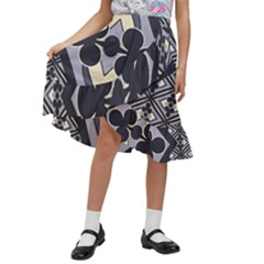 Pattern Design Scrapbooking Kids  Ruffle Flared Wrap Midi Skirt