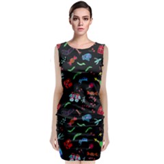 New Year Christmas Background Sleeveless Velvet Midi Dress