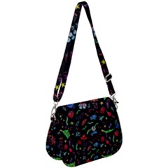 New Year Christmas Background Saddle Handbag