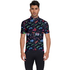 New Year Christmas Background Men s Short Sleeve Cycling Jersey by Maspions