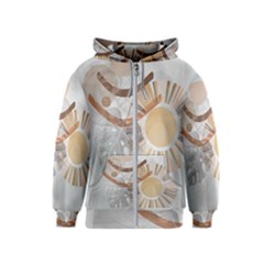 Boho Background Leaves Botanical Kids  Zipper Hoodie