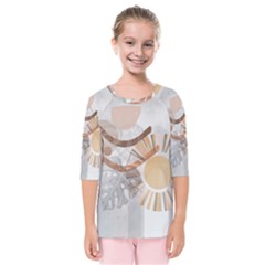 Boho Background Leaves Botanical Kids  Quarter Sleeve Raglan T-shirt