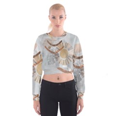 Boho Background Leaves Botanical Cropped Sweatshirt