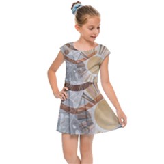 Boho Background Leaves Botanical Kids  Cap Sleeve Dress by Maspions