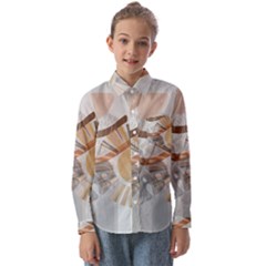 Boho Background Leaves Botanical Kids  Long Sleeve Shirt