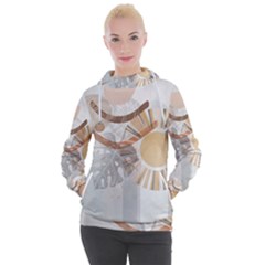 Boho Background Leaves Botanical Women s Hooded Pullover