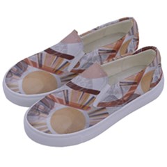 Boho Background Leaves Botanical Kids  Canvas Slip Ons