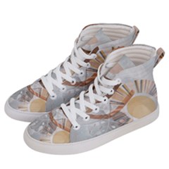 Boho Background Leaves Botanical Men s Hi-top Skate Sneakers