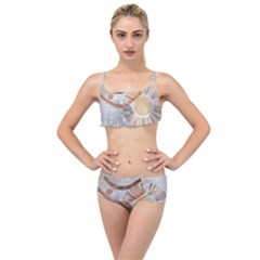 Boho Background Leaves Botanical Layered Top Bikini Set