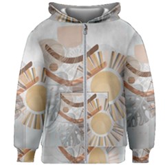 Boho Background Leaves Botanical Kids  Zipper Hoodie Without Drawstring