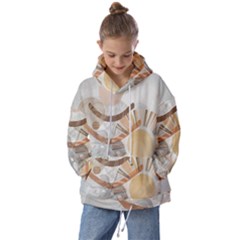 Boho Background Leaves Botanical Kids  Oversized Hoodie