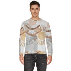 Boho Background Leaves Botanical Men s Fleece Sweatshirt