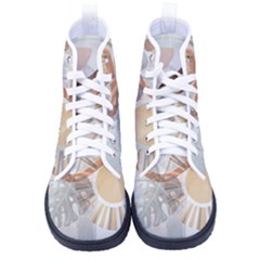 Boho Background Leaves Botanical Women s High-top Canvas Sneakers