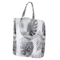 Vintage Retro Boho Background Leaves Botanical Giant Grocery Tote