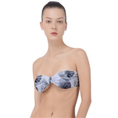 Vintage Retro Boho Background Leaves Botanical Classic Bandeau Bikini Top 