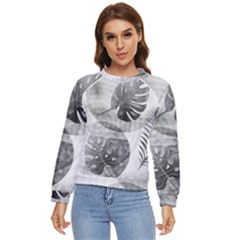 Vintage Retro Boho Background Leaves Botanical Women s Long Sleeve Raglan T-shirt