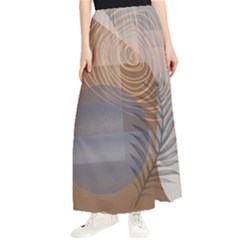 Boho Background Leaves Botanical Retro Vintage Art Maxi Chiffon Skirt