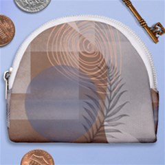 Boho Background Leaves Botanical Retro Vintage Art Horseshoe Style Canvas Pouch