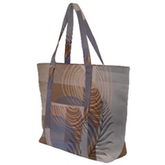 Boho Background Leaves Botanical Retro Vintage Art Zip Up Canvas Bag