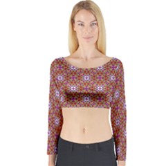 Illustrations Background Pattern Mandala Seamless Long Sleeve Crop Top