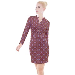 Illustrations Background Pattern Mandala Seamless Button Long Sleeve Dress