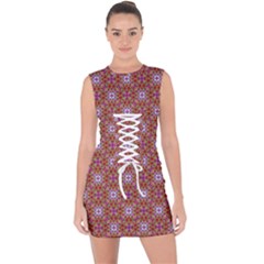 Illustrations Background Pattern Mandala Seamless Lace Up Front Bodycon Dress