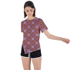 Illustrations Background Pattern Mandala Seamless Asymmetrical Short Sleeve Sports T-shirt