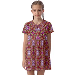 Illustrations Background Pattern Mandala Seamless Kids  Asymmetric Collar Dress by Maspions