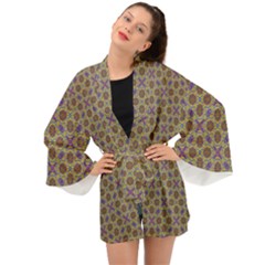 Art Illustrations Background Pattern Mandala Seamless Long Sleeve Kimono