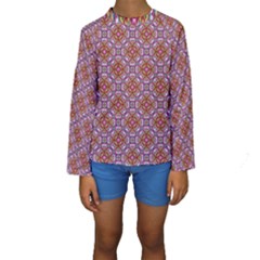 Pattern Mandala Seamless Kids  Long Sleeve Swimwear