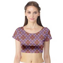 Pattern Mandala Seamless Short Sleeve Crop Top