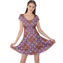 Pattern Mandala Seamless Cap Sleeve Dress