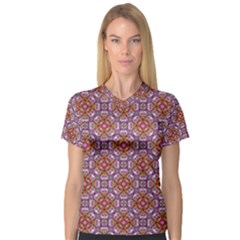 Pattern Mandala Seamless V-neck Sport Mesh T-shirt