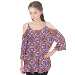 Pattern Mandala Seamless Flutter Sleeve T-shirt 