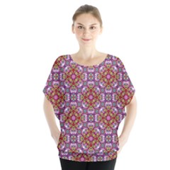 Pattern Mandala Seamless Batwing Chiffon Blouse