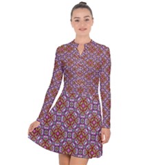 Pattern Mandala Seamless Long Sleeve Panel Dress