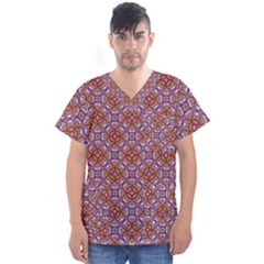 Pattern Mandala Seamless Men s V-neck Scrub Top