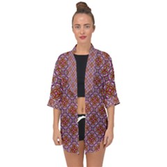 Pattern Mandala Seamless Open Front Chiffon Kimono by Maspions