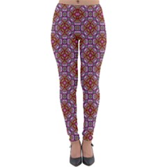 Pattern Mandala Seamless Lightweight Velour Leggings by Maspions