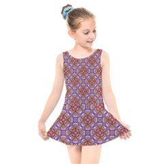 Pattern Mandala Seamless Kids  Skater Dress Swimsuit