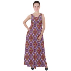 Pattern Mandala Seamless Empire Waist Velour Maxi Dress