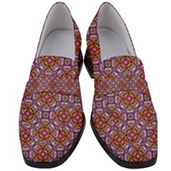 Pattern Mandala Seamless Women s Chunky Heel Loafers