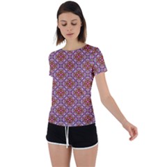 Pattern Mandala Seamless Back Circle Cutout Sports T-shirt