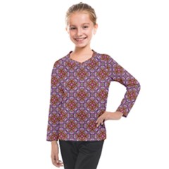 Pattern Mandala Seamless Kids  Long Mesh T-shirt