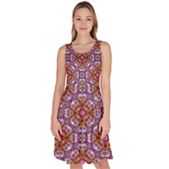 Pattern Mandala Seamless Knee Length Skater Dress With Pockets