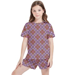 Pattern Mandala Seamless Kids  T-shirt And Sports Shorts Set