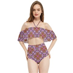 Pattern Mandala Seamless Halter Flowy Bikini Set 