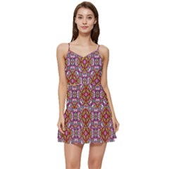 Pattern Mandala Seamless Short Frill Dress